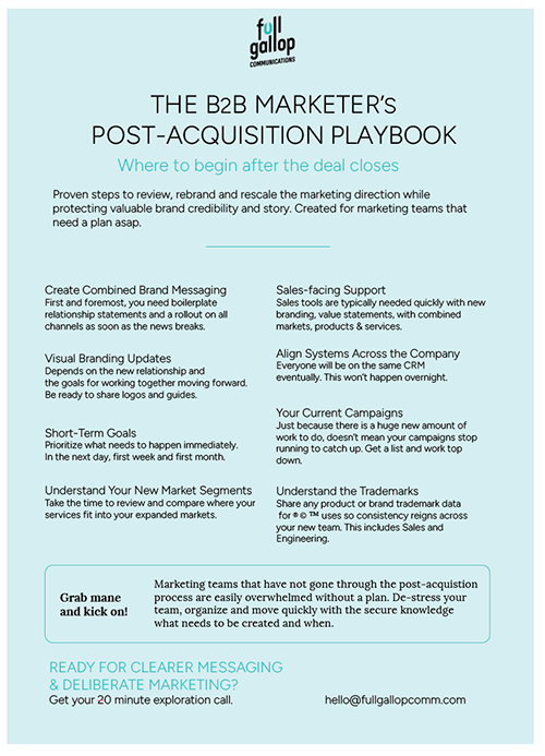 post acquisition playbook